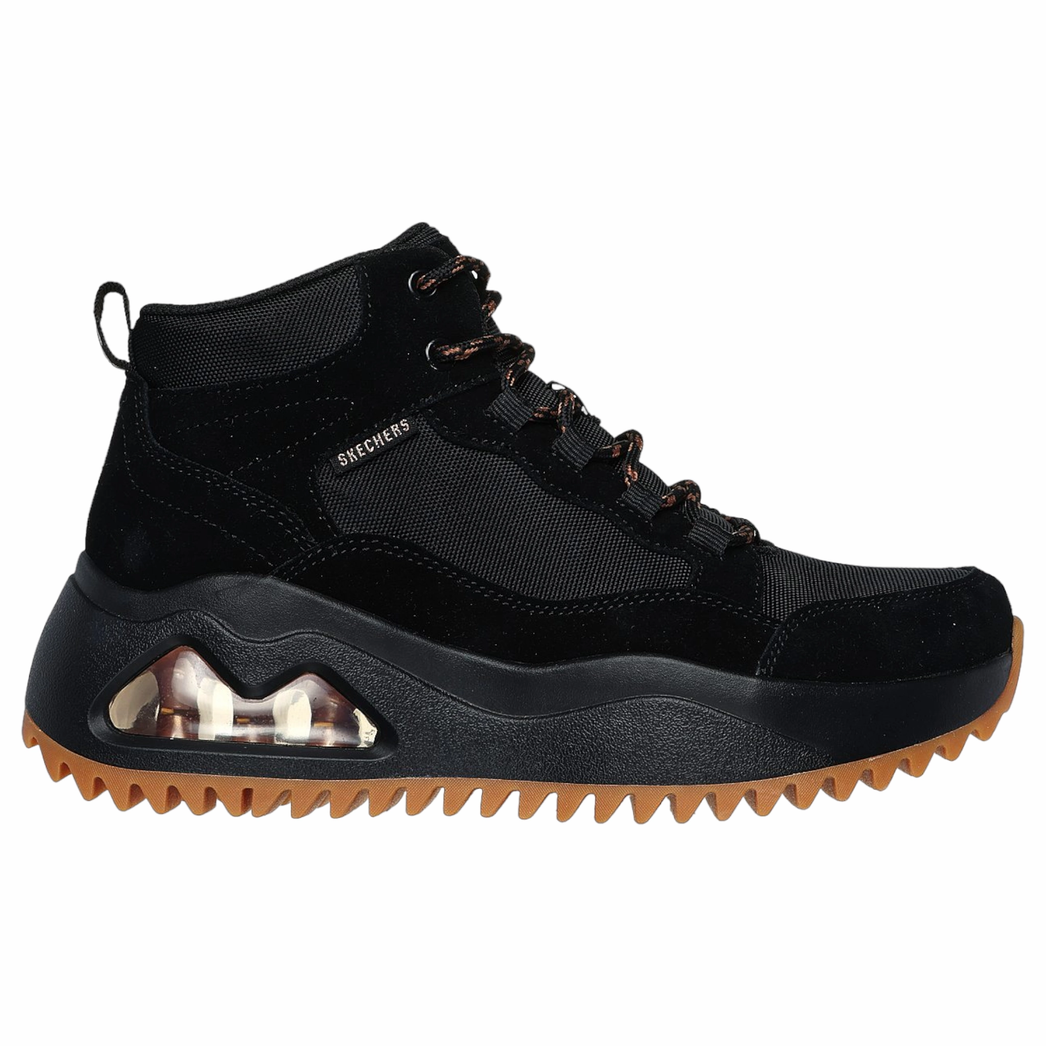 Move Natural Skechers Women's 177550 Uno Peaks - Street Hikes Black Casual Shoes