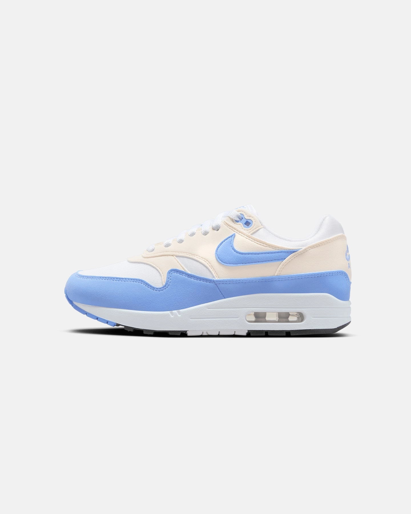 Nike Women's Air Max 1 White/Royal Pulse-Phantom Black Abrasion Shield Toe Slip Resistant Tread