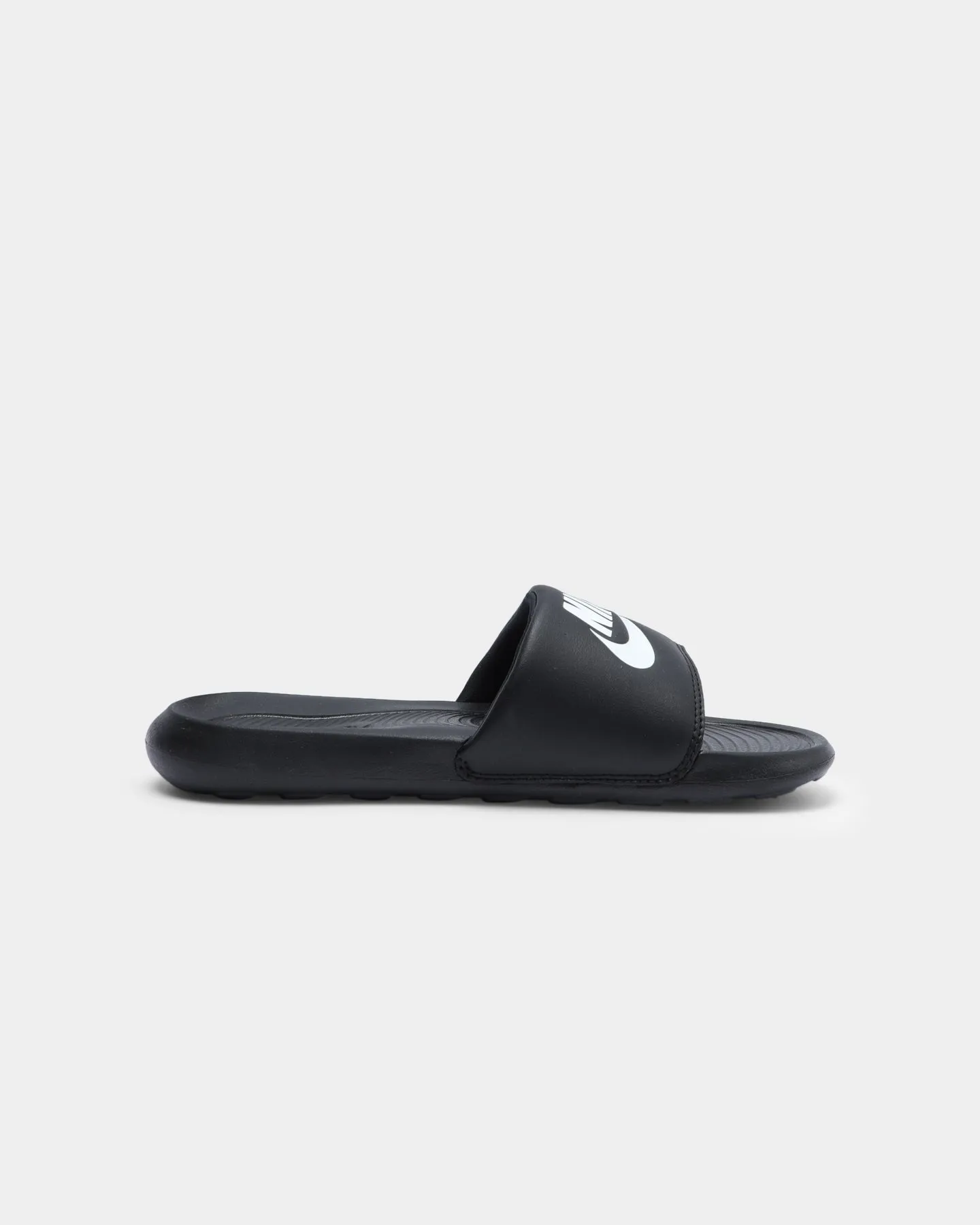 Nike Women's Victori One Slide Black/White/Black Wedge Sole Casual Footwear