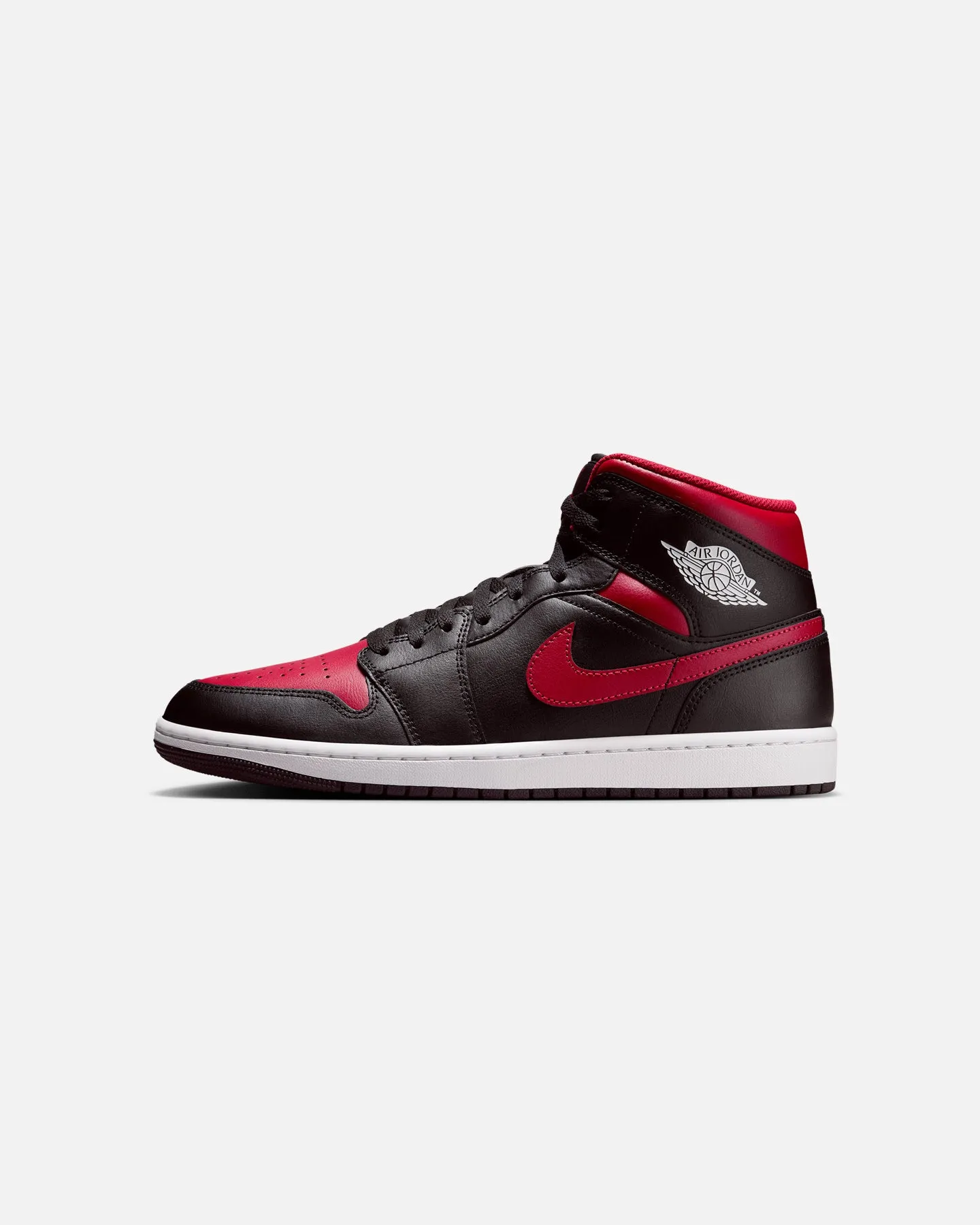 Light Touch Jordan Air Jordan 1 Mid "Bred" Black/Varisty Red-Summit White