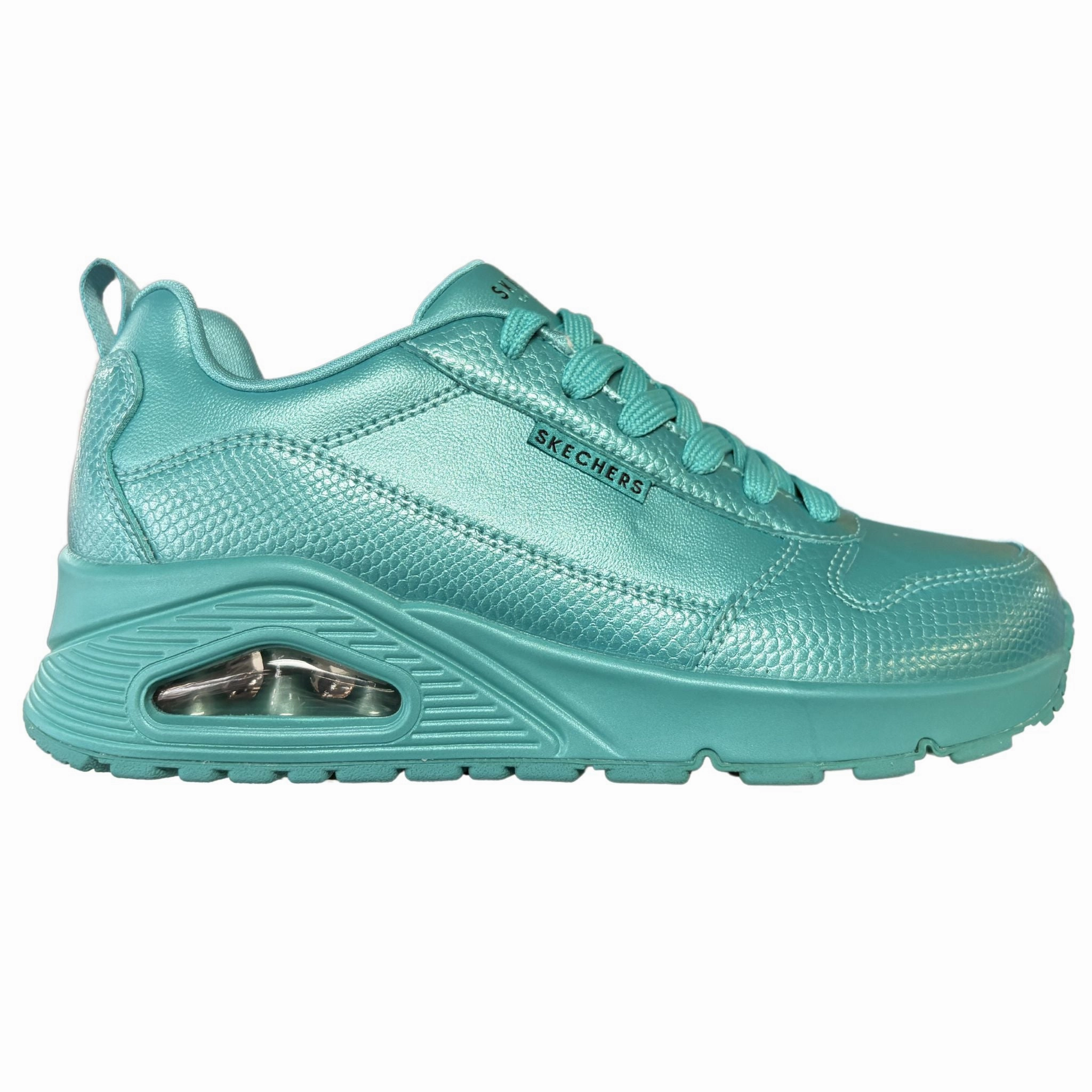 Skechers Women's 177107 Street Uno-Slither And Shine Teal Casual Shoes Hyper Compression Midsole