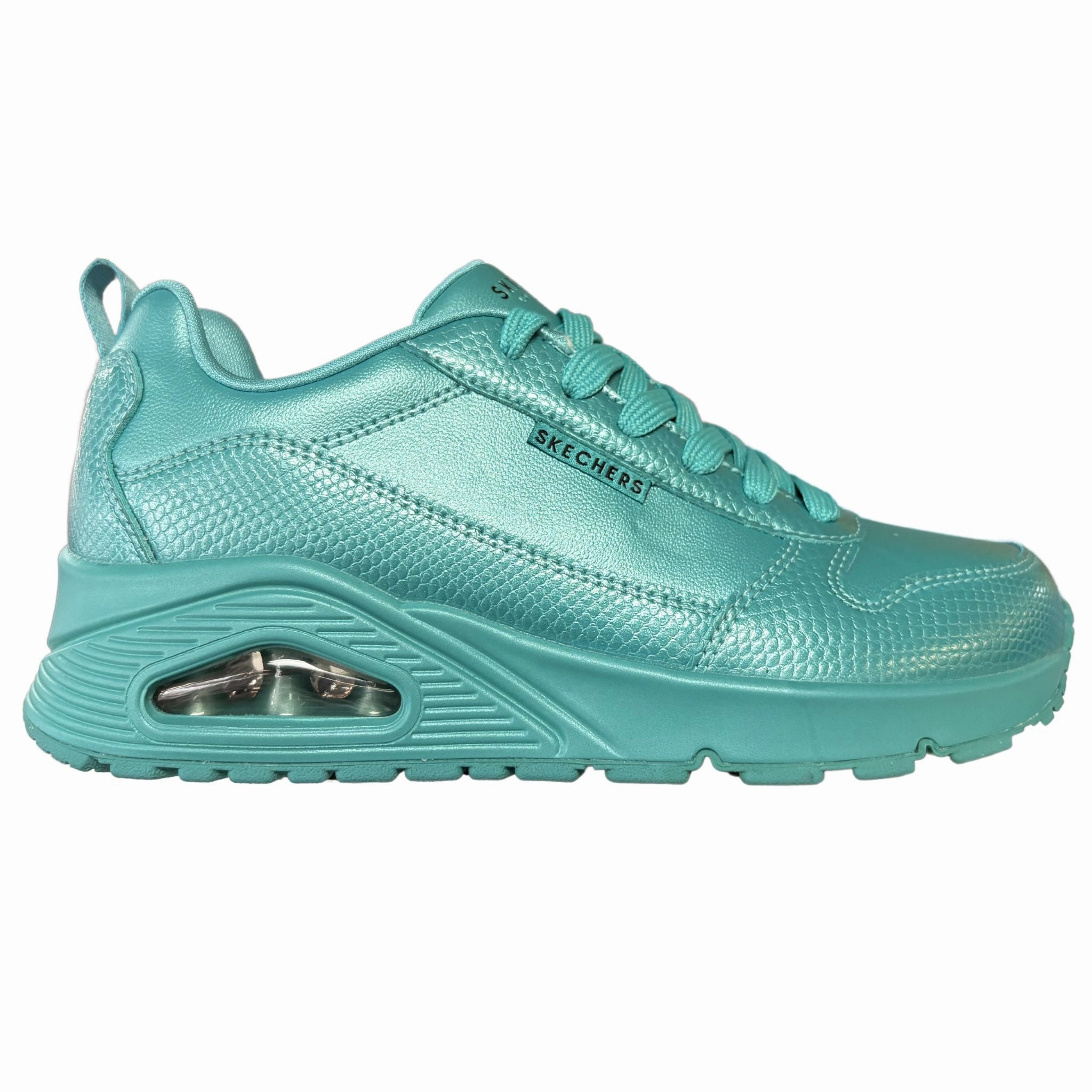 Timeless Performance Durable Binding Skechers Women's 177107 Street Uno-Slither And Shine Teal Casual Shoes