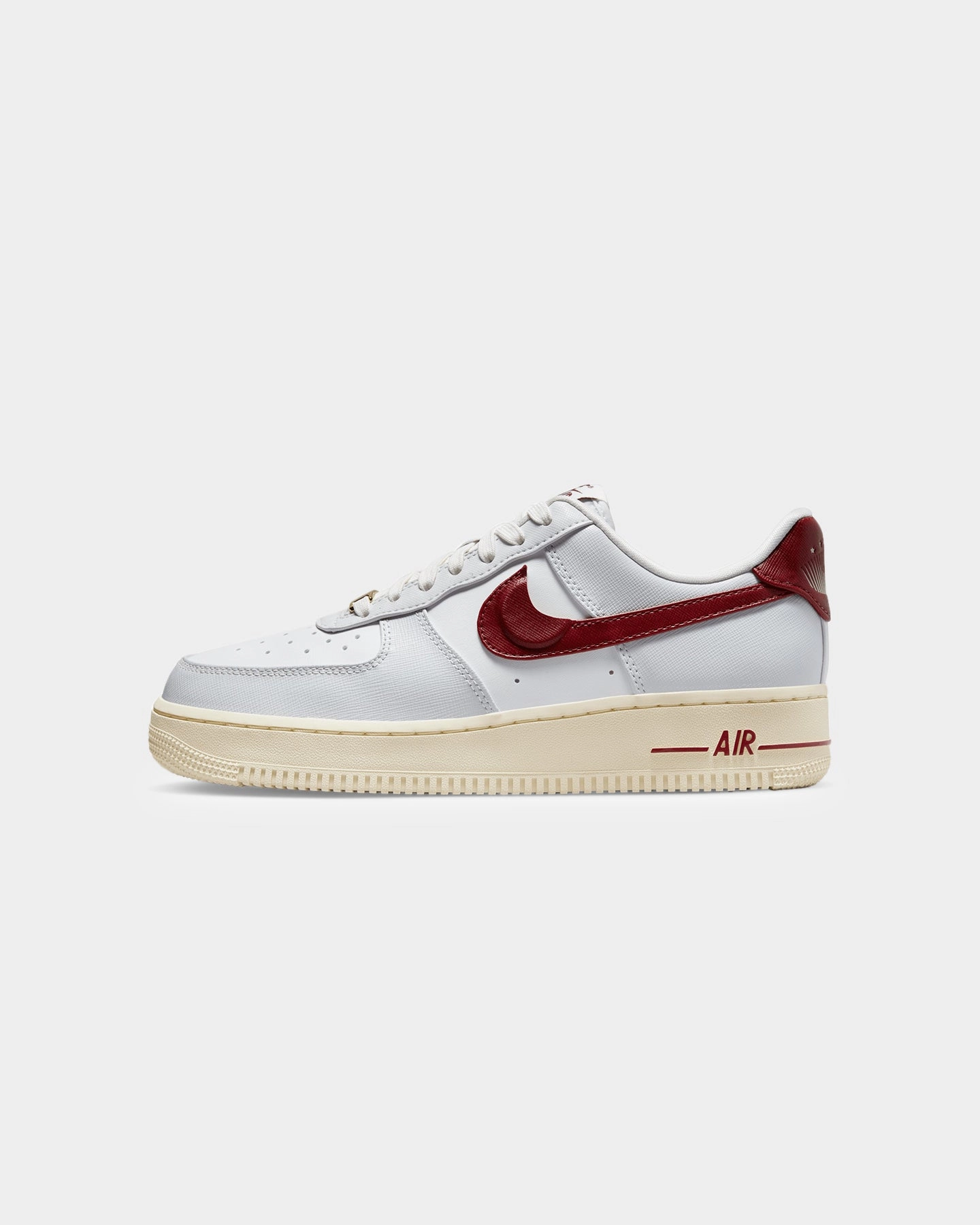 Nike Women's Air Force 1 '07 SE "Swoosh Pocket" Photon Dust/Team Red Oxfords track and field athletes