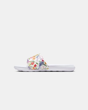 Multi Density Cushioning Nike Women's Victori One Slides White/Metallic