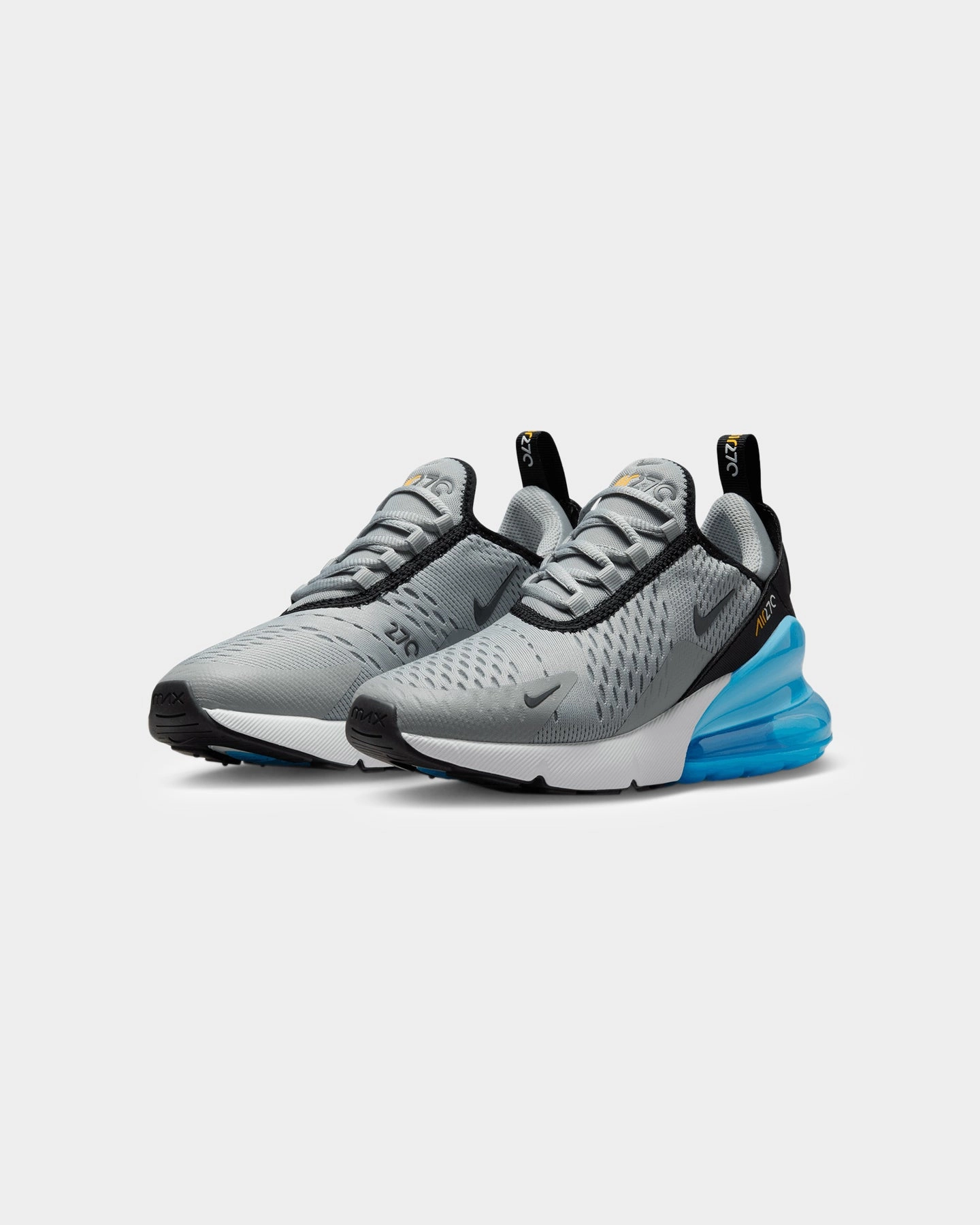 Tennis Court High Mileage Nike Kids' Air Max 270 (GS) Lt Smoke Grey/Blue