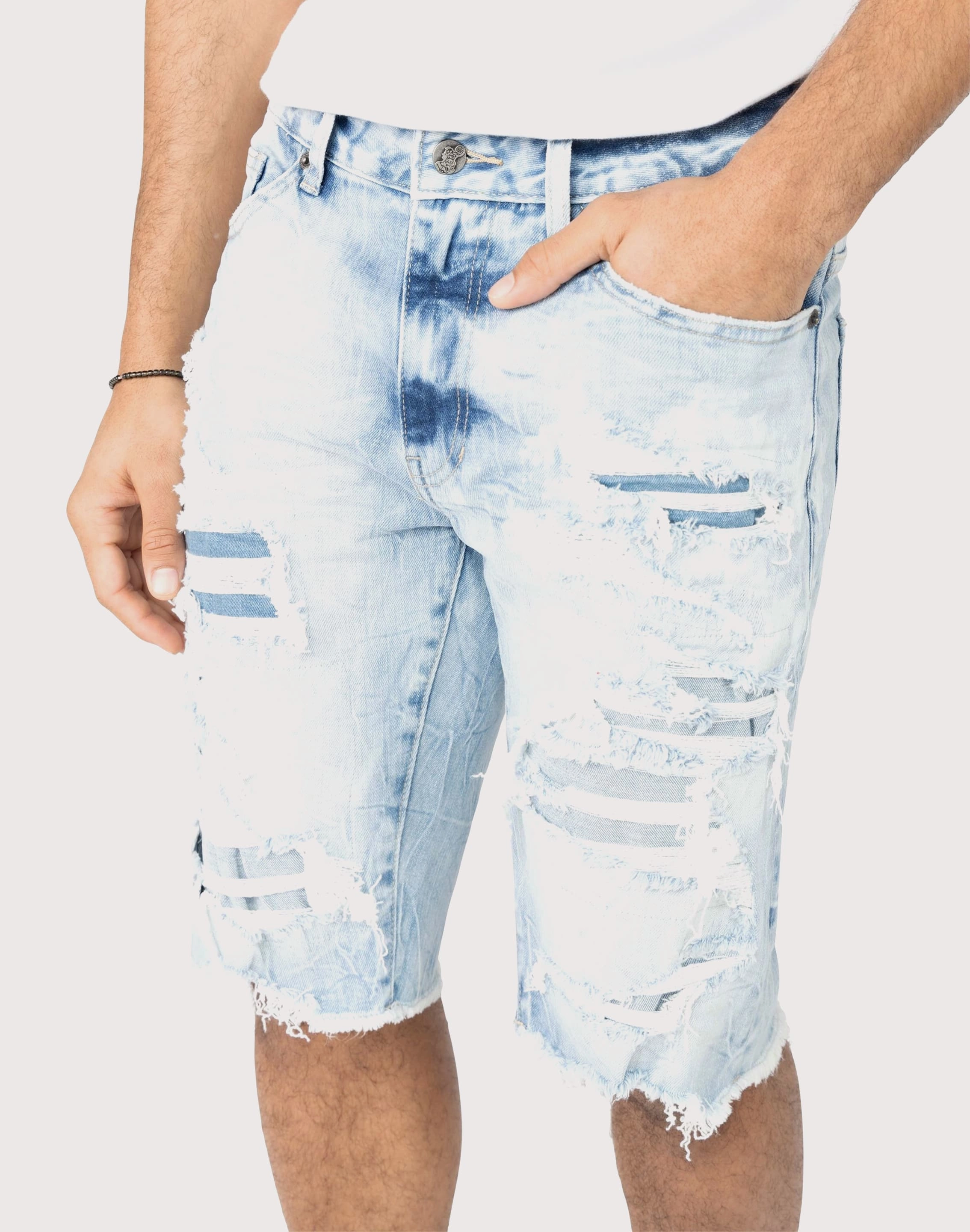 Grindhouse Rip N Repair Denim Shorts Vegan Friendly Fabric