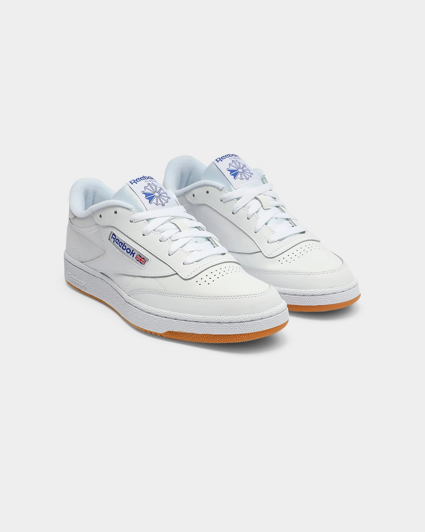 Reebok Club C 85 White/Royal/Gum Arch support Contoured Footbed Shape