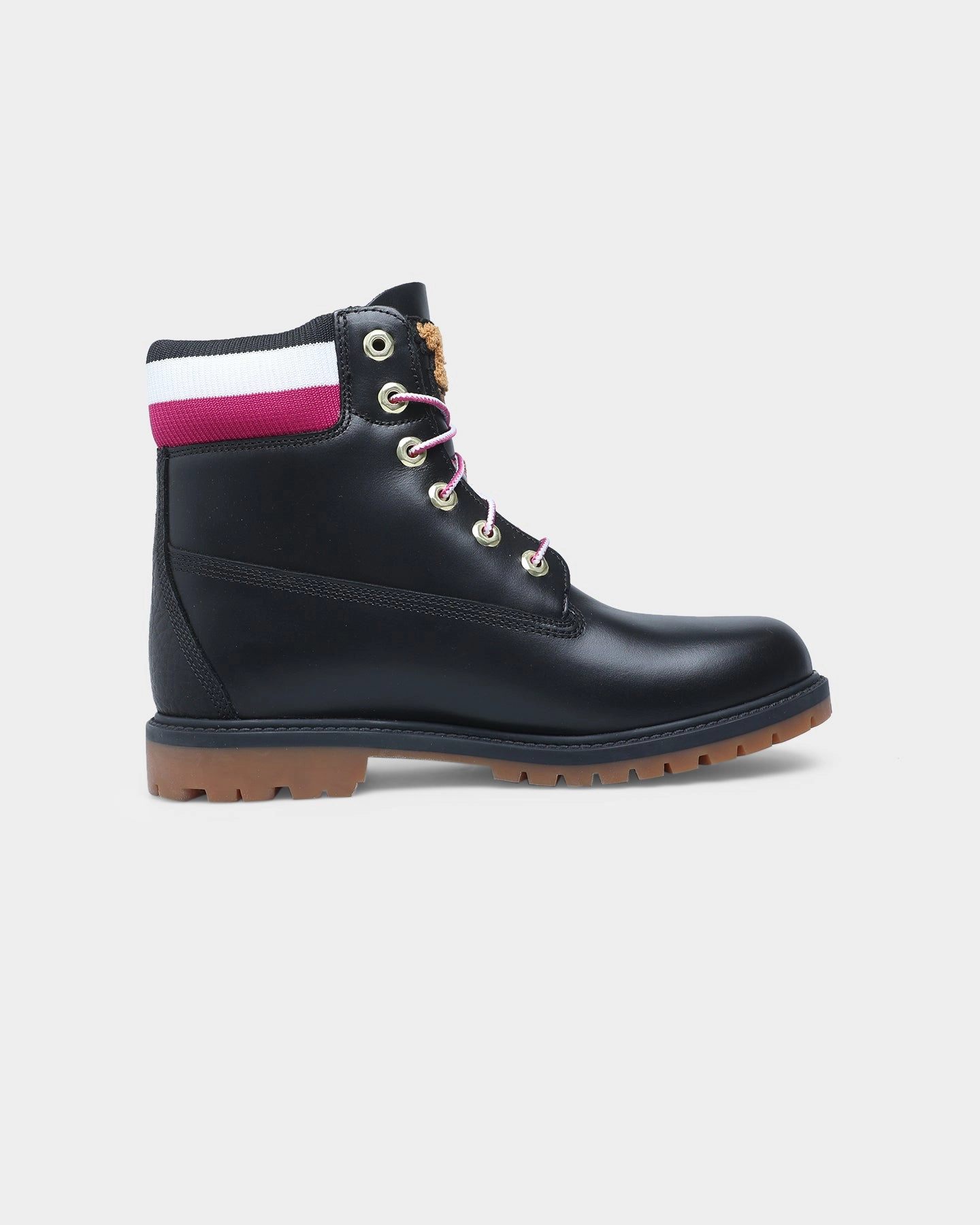 Timberland Women's 6" Heritage Boot Black/Pink Traction pods