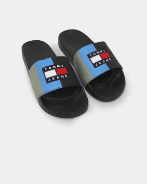 Casual grip yoga - style Tommy Jeans TJ Block Archive Pool Slides Black