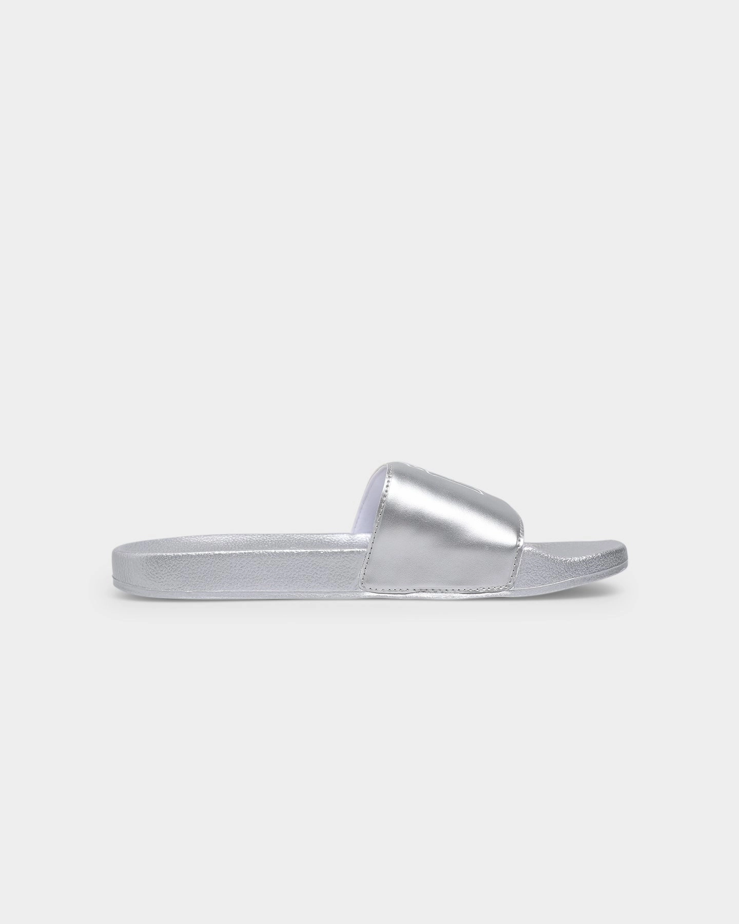 Tommy Jeans Women's Mono Metallic Pool Slides Silver All-Day Cushioning Quick Lace System