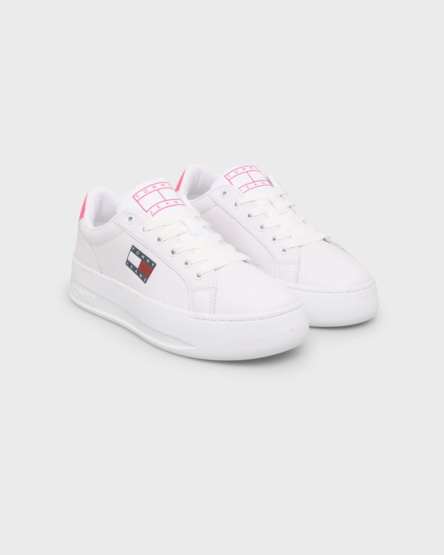 Tommy Jeans Women's TJ City Flatform Shoes White Ergonomic Heel Cup outsole - type