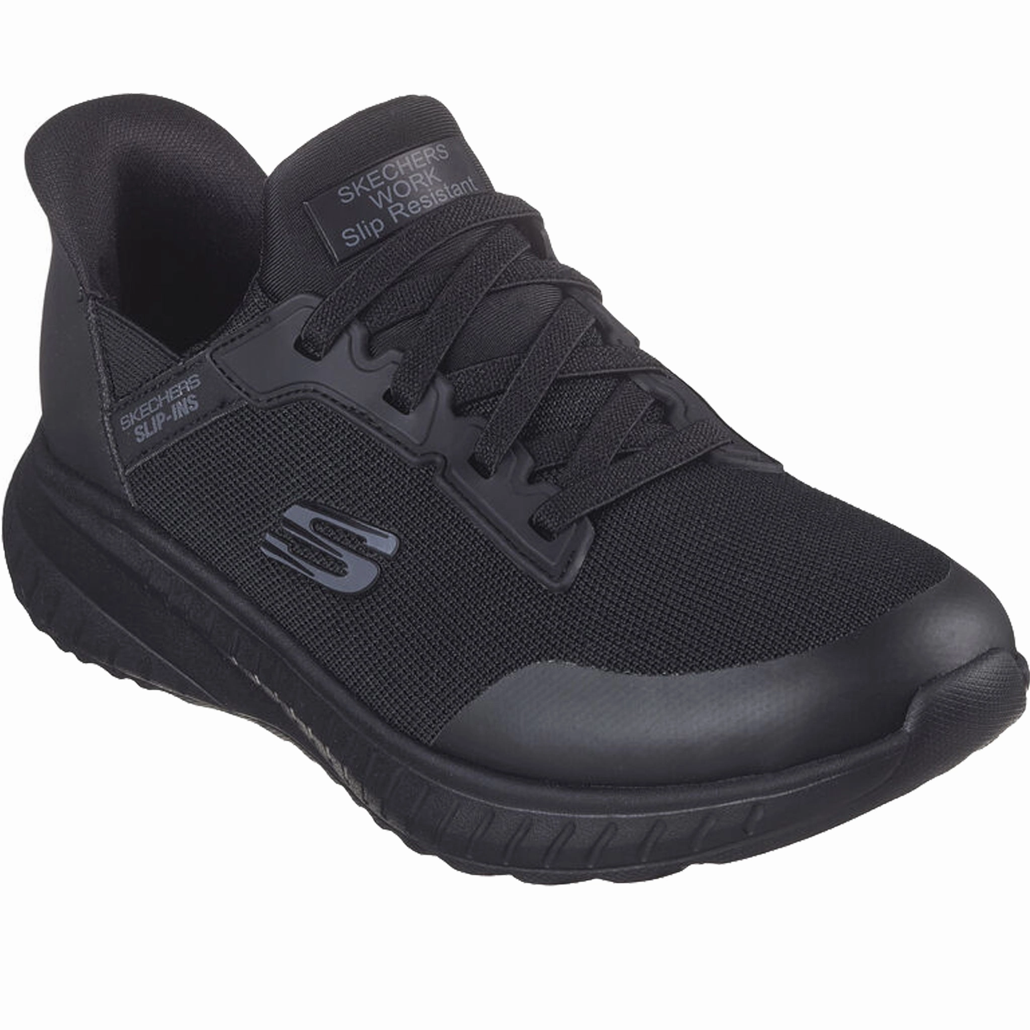 Skechers Women's 108159 Squad Chaos Adelo Slip-Ins Slip Resistant Work Shoes Trail Look