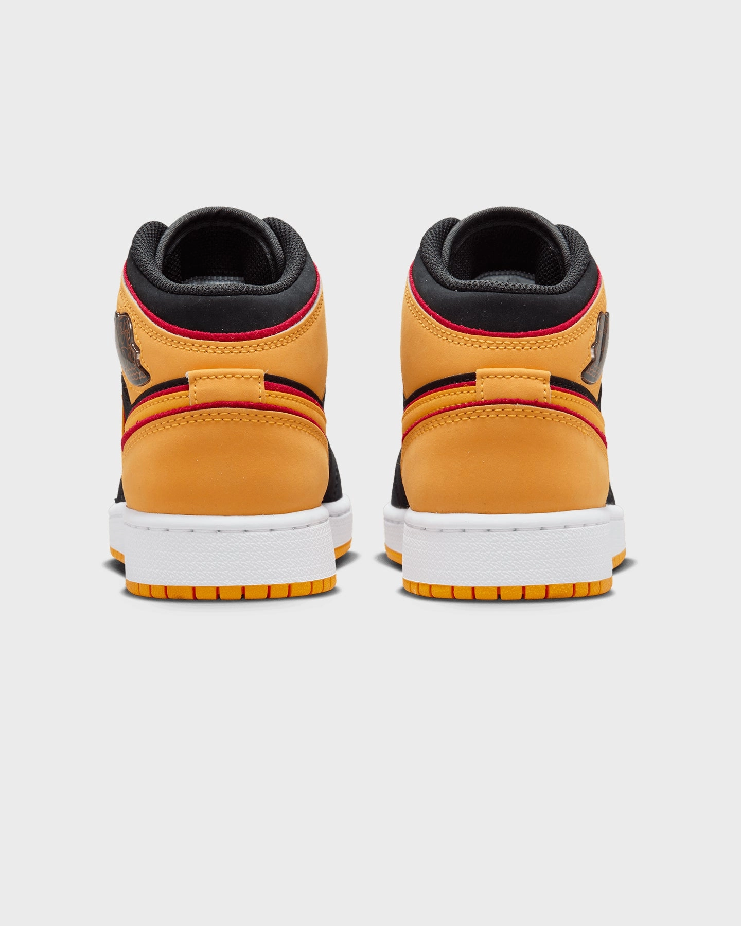 Jordan Kids' Air Jordan 1 Mid SE (GS) "Black Vivid Orange" Black/Vivid Orange Ventilation Channel Design