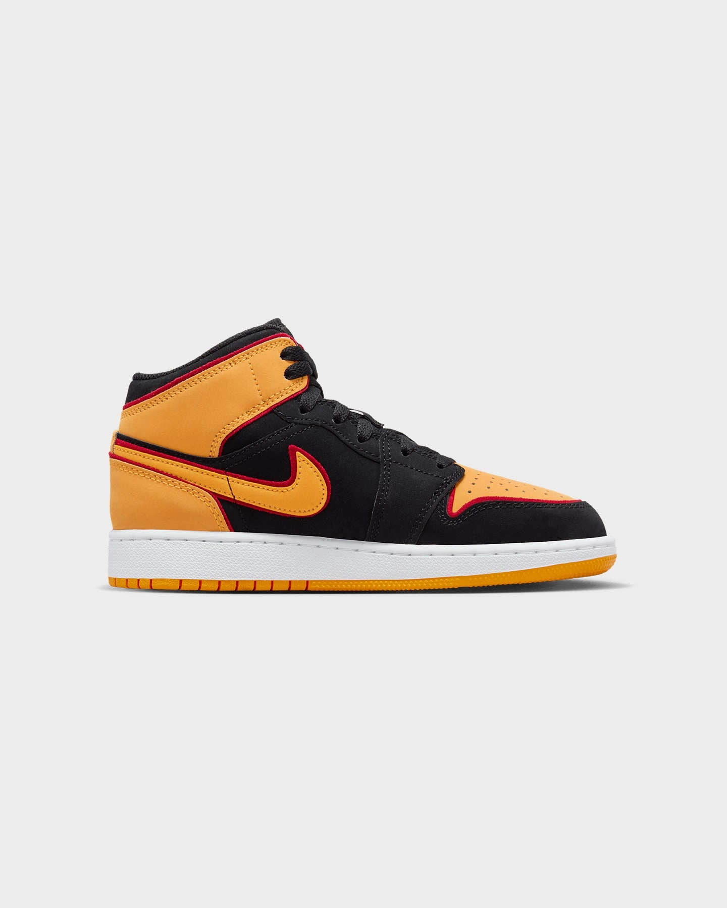 Firm Cushion Fresh Style Jordan Kids' Air Jordan 1 Mid SE (GS) "Black Vivid Orange" Black/Vivid Orange