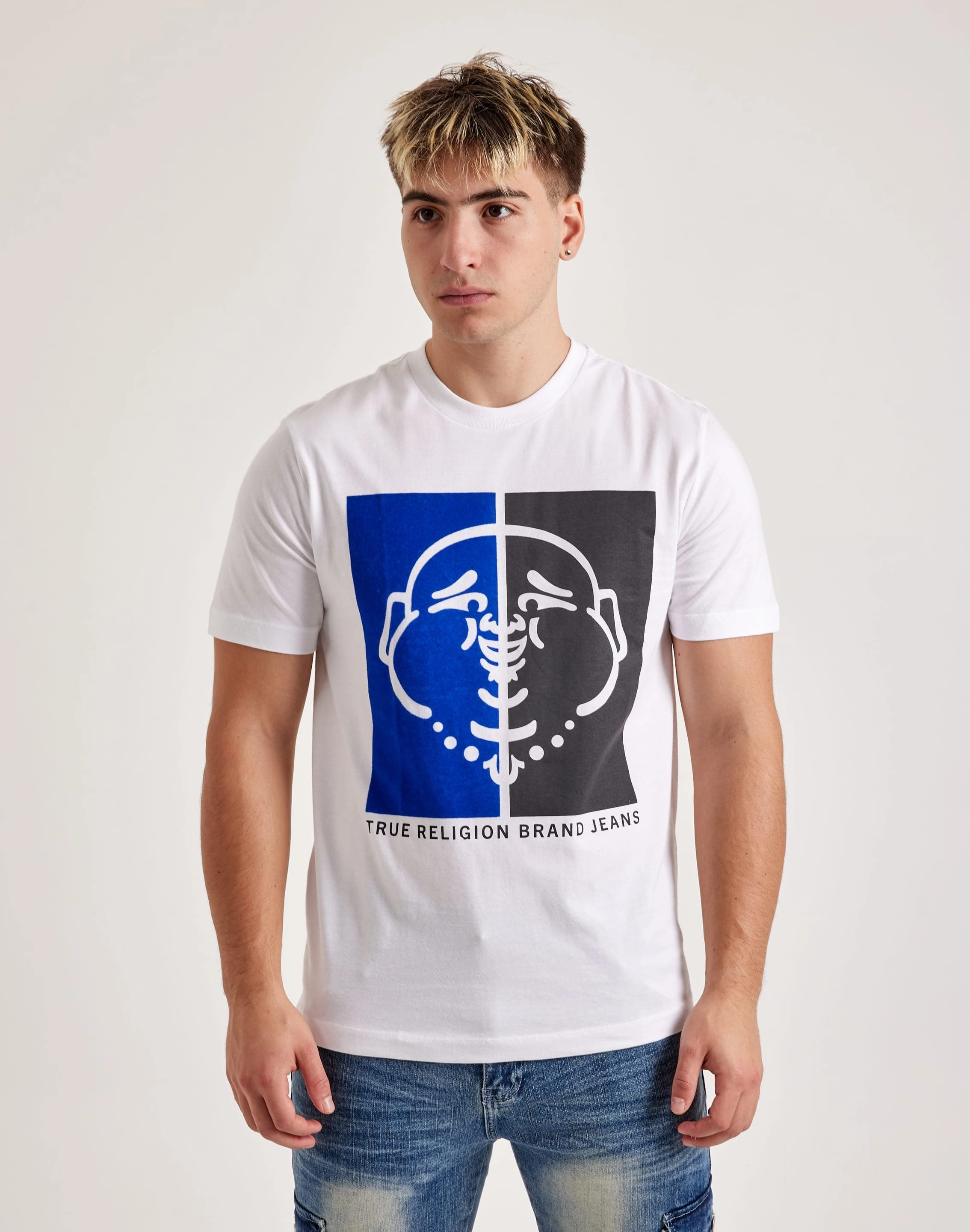 True Religion Half Face Buddha Tee Patent Leather most dancing