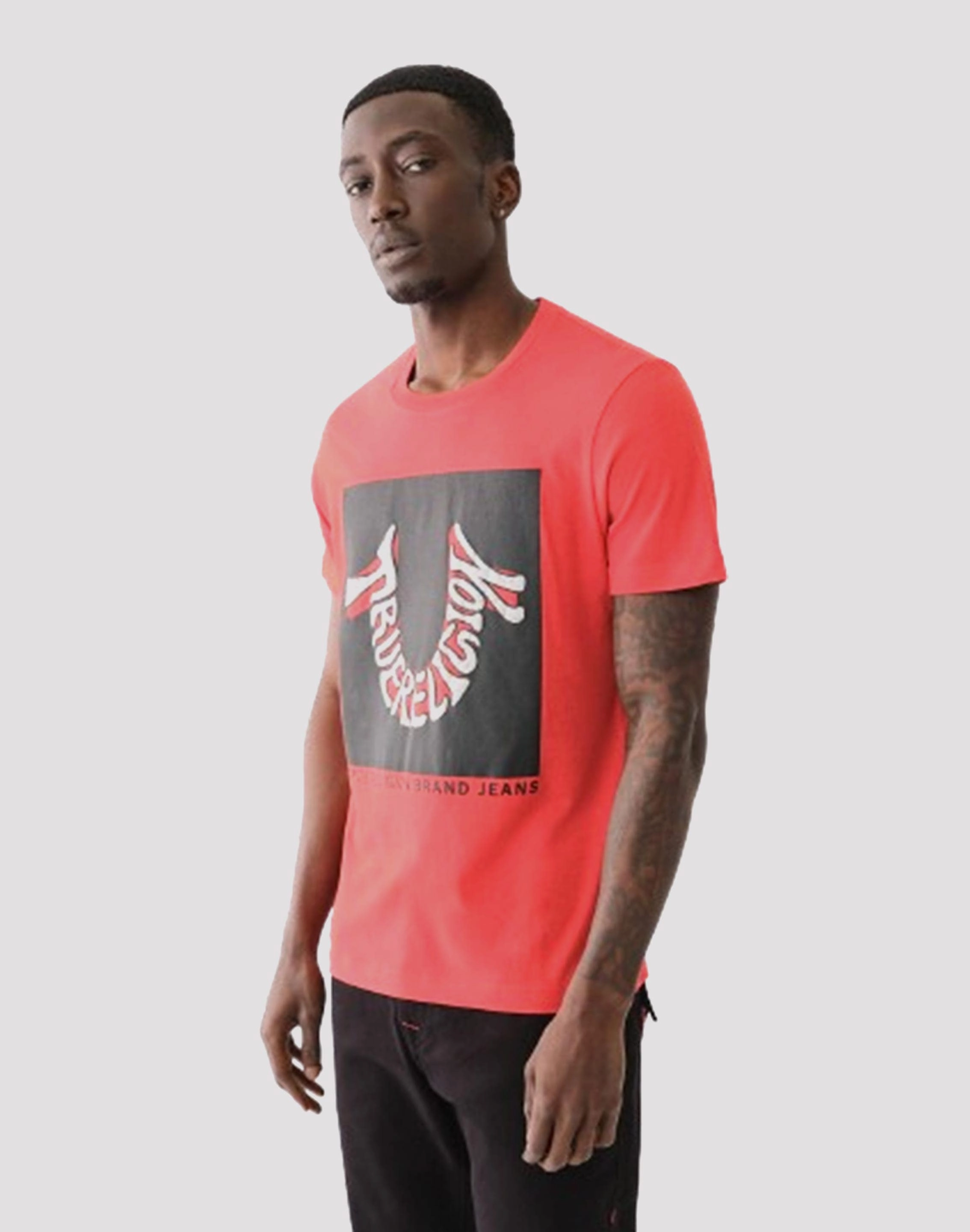 True Religion Warped Logo Tee Compression Resistant Midsole
