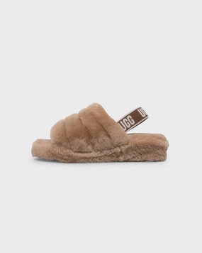 Ugg Boots Women's Fluff Yeah Slide Chestnut Tan Dancing