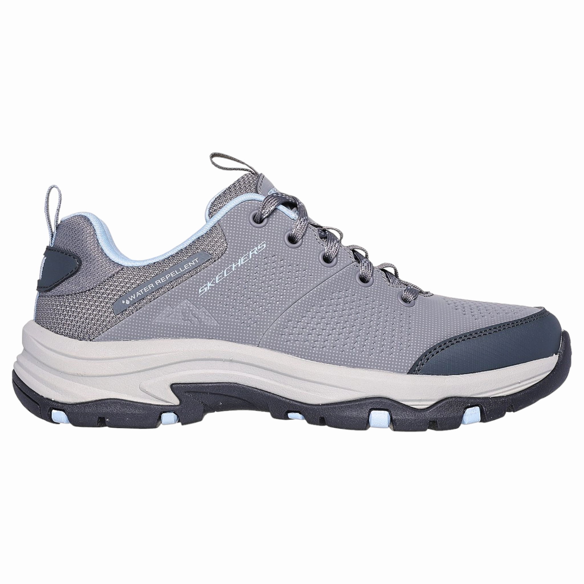 Skechers Women's 180006 Relaxed Fit Trego - Trail Destiny Gray Hiking Shoes Multi Surface Walk Flex