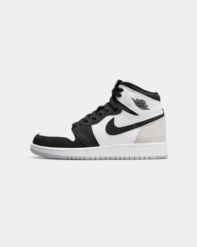 Reinforced Achilles Notch Breathable Upper Jordan Kids' Air Jordan 1 Retro High OG (GS) "Stage Haze" White/Bleached Coral/Black/Grey Fog