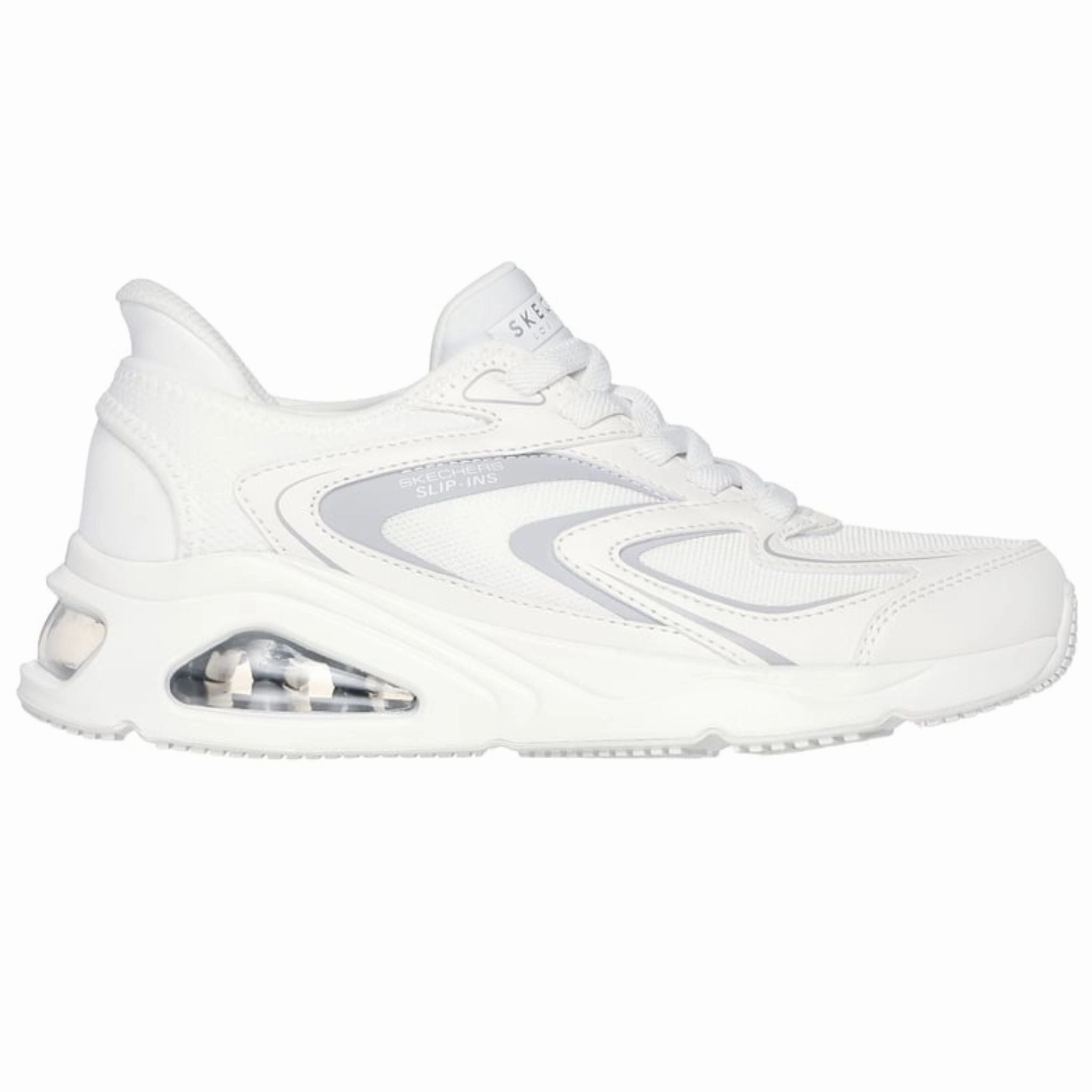 Skechers Women's 177408 Tres-Air Uno-EZ-Glide White Slip-ins Casual Shoes Everyday Movement Work Ready
