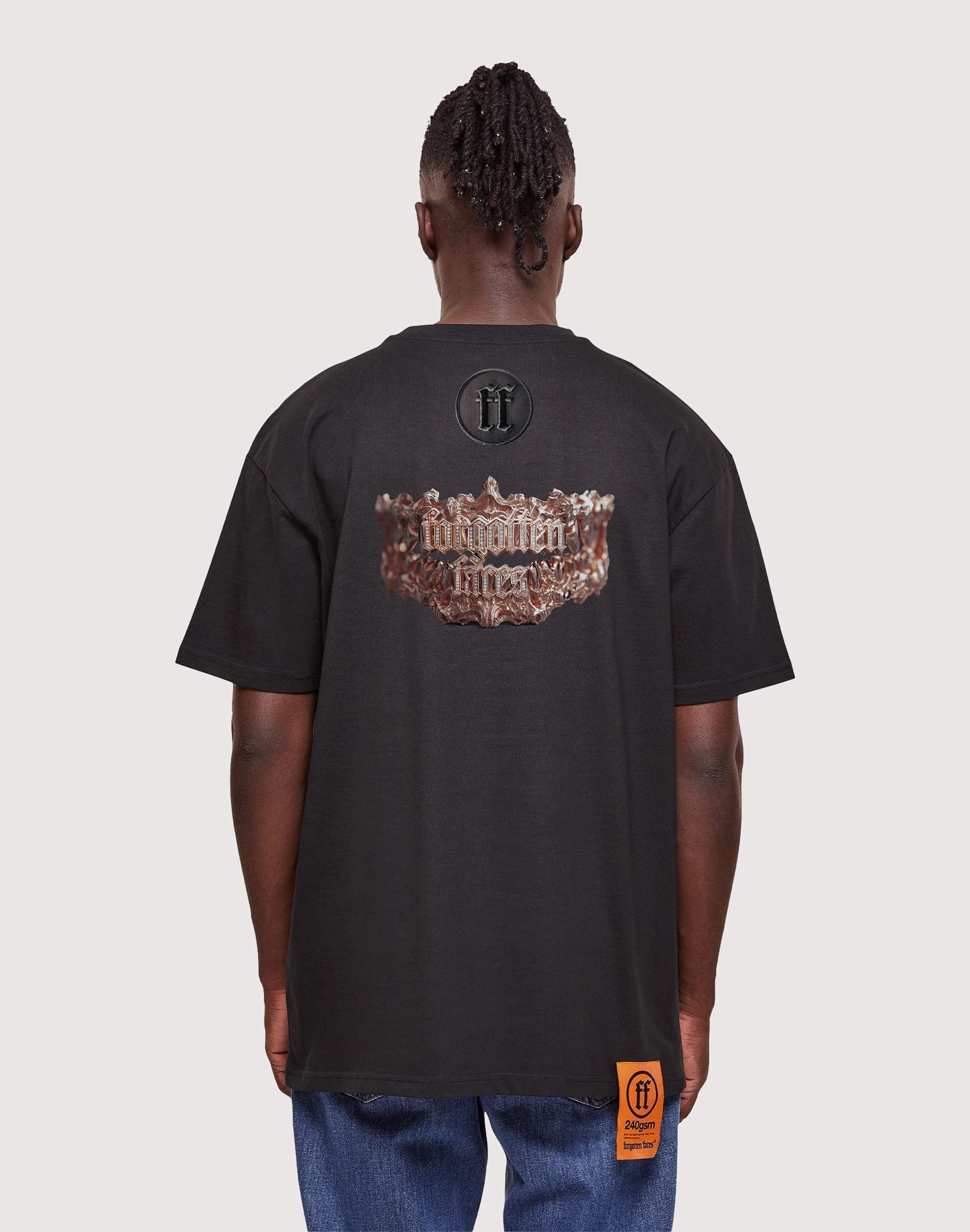 URBAN CLASSICS Forgotten Faces Forgotten Grill Black Tee Stretch Panels perforated design
