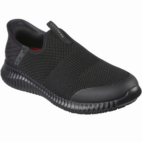 Breathable Grip Stitch Down Construction Skechers Women's 108127 Cessnock Gwynedd Slip-ins Black Work Shoes
