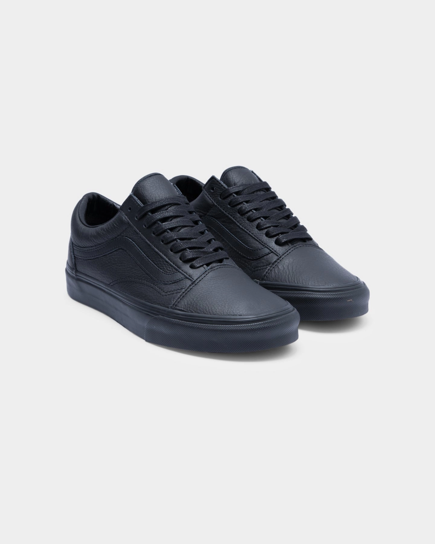 molded Vans Men's Old Skool (Leather) Black/Black
