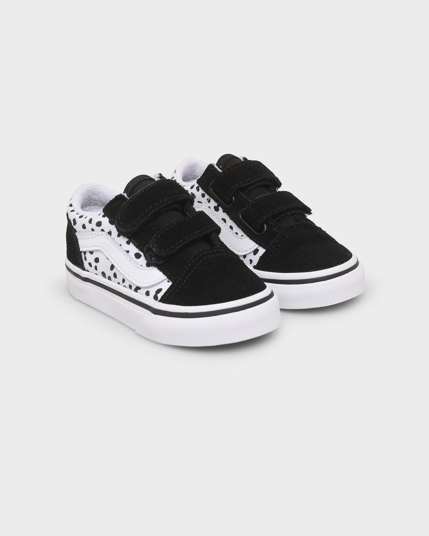 Thickened Midsole Slim Style Vans Toddler Old Skool V Dalmation Black
