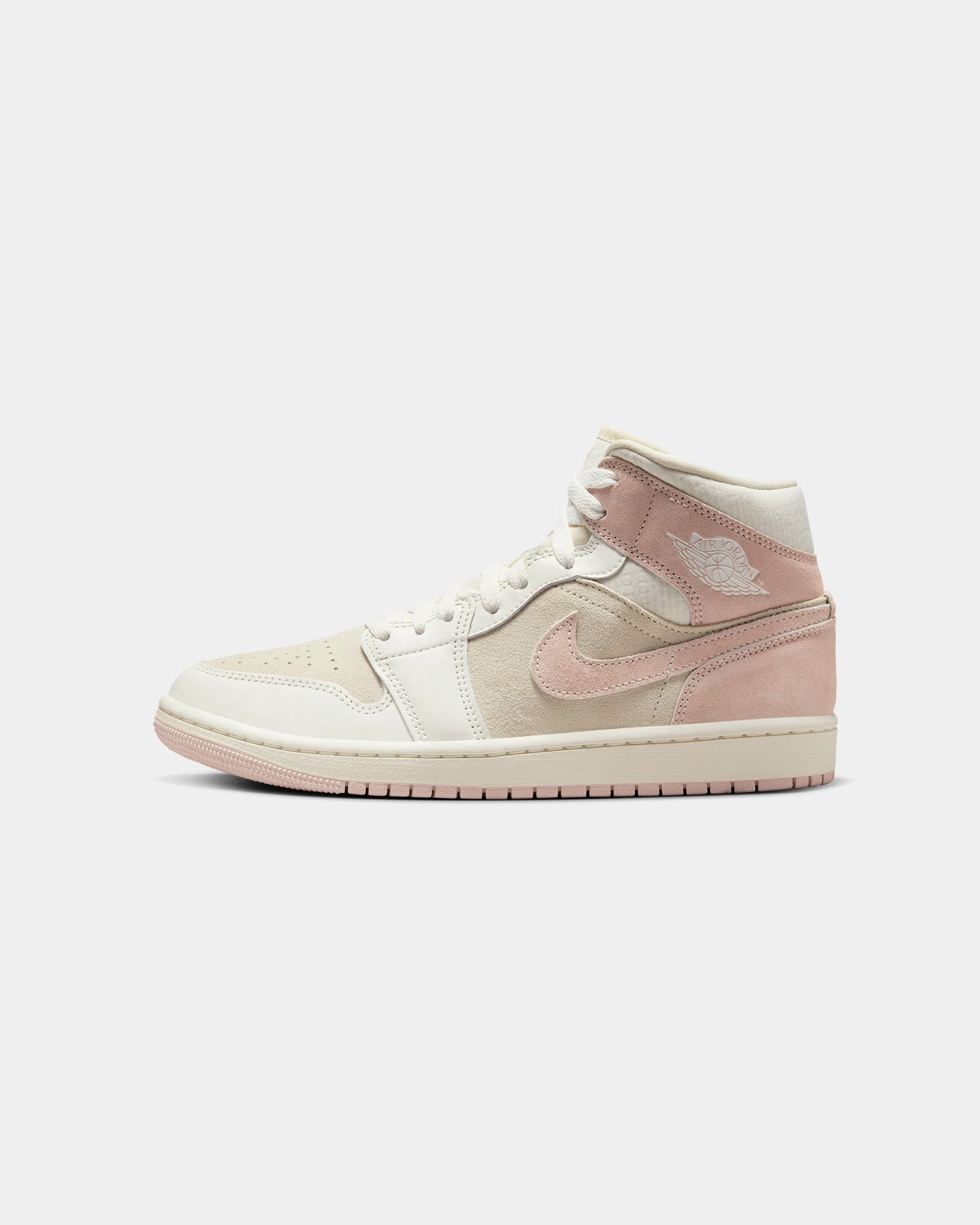 Jordan Women's Air Jordan 1 Mid SE "Seesucker" Coconut Milk/Legend Pink Responsive Cushioning System