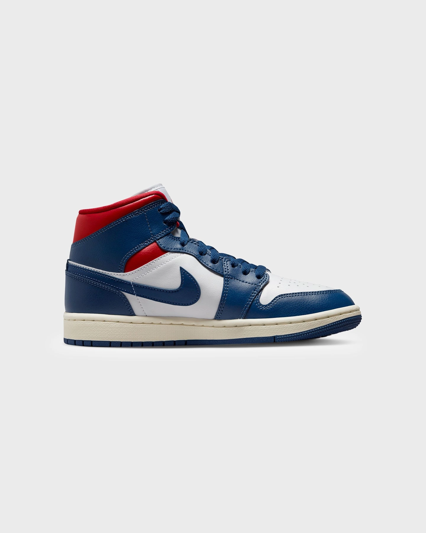 Pressure Dispersing Footbed Everyday Use Jordan Women's Air Jordan 1 Mid "Blue/Red" White/French Blue