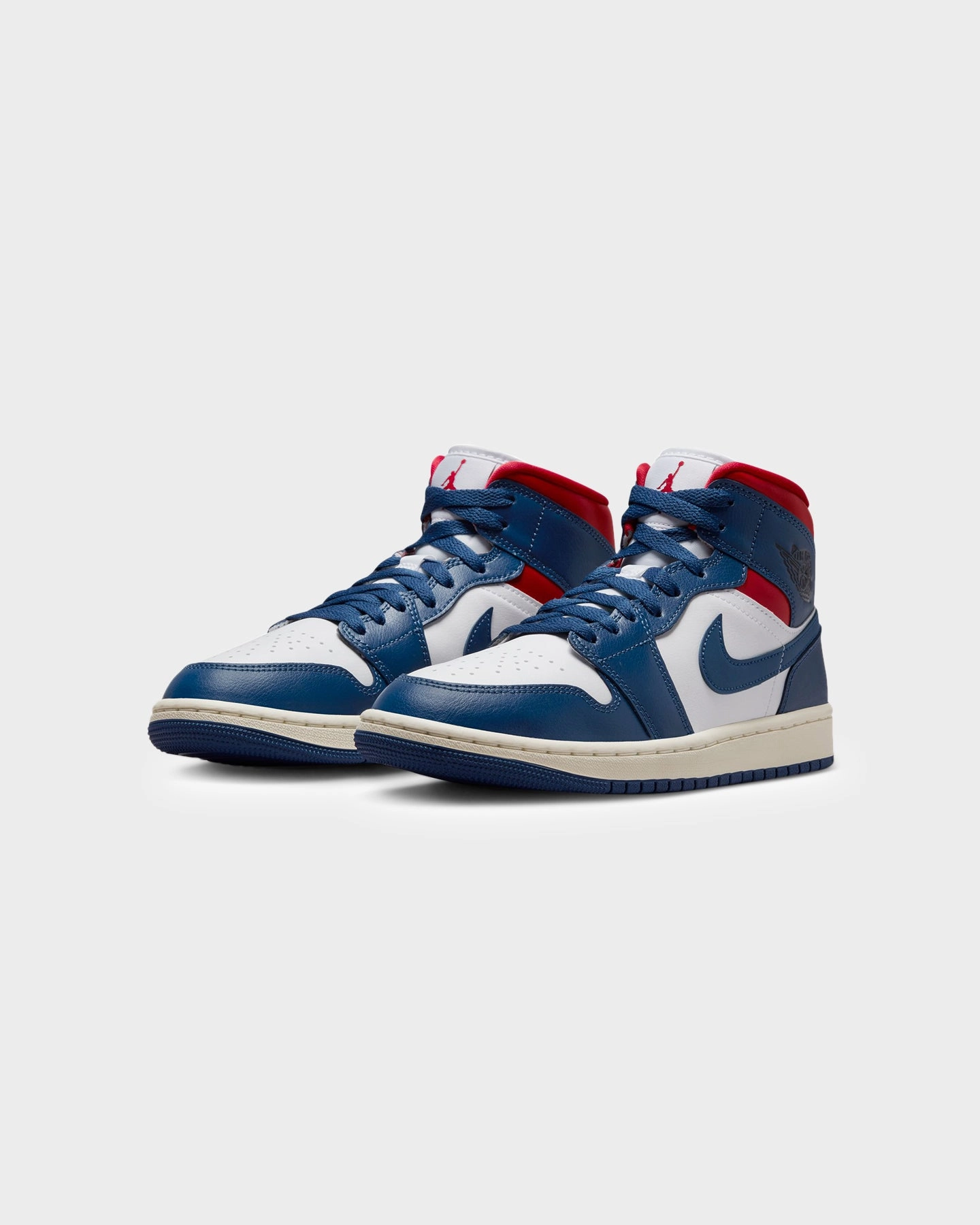 Pressure Distribution Nodes Jordan Women's Air Jordan 1 Mid "Blue/Red" White/French Blue