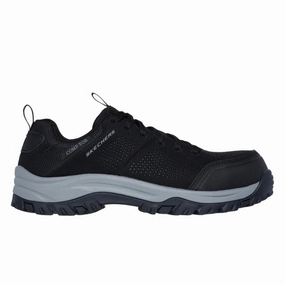 Anti Slip Traction Skechers Men's 200247 Relment- Byrin Black Safety Toe Metal Free Work Shoes