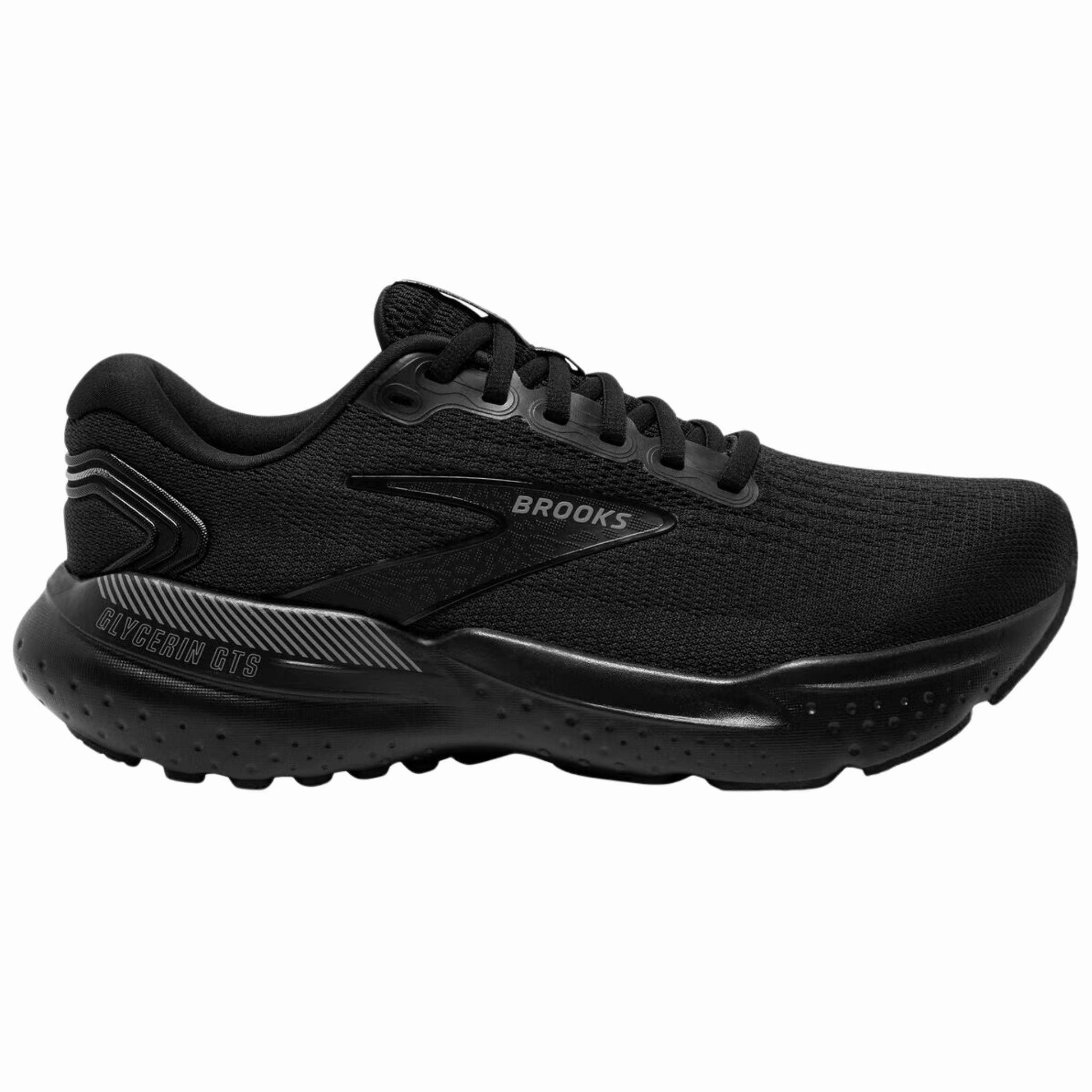 Flexible Midsole Shank CanvasUpper Brooks Women's 120409 020 Glycerin GTS 21 Black Black Ebony Cushion Support Running Shoes (WIDE)