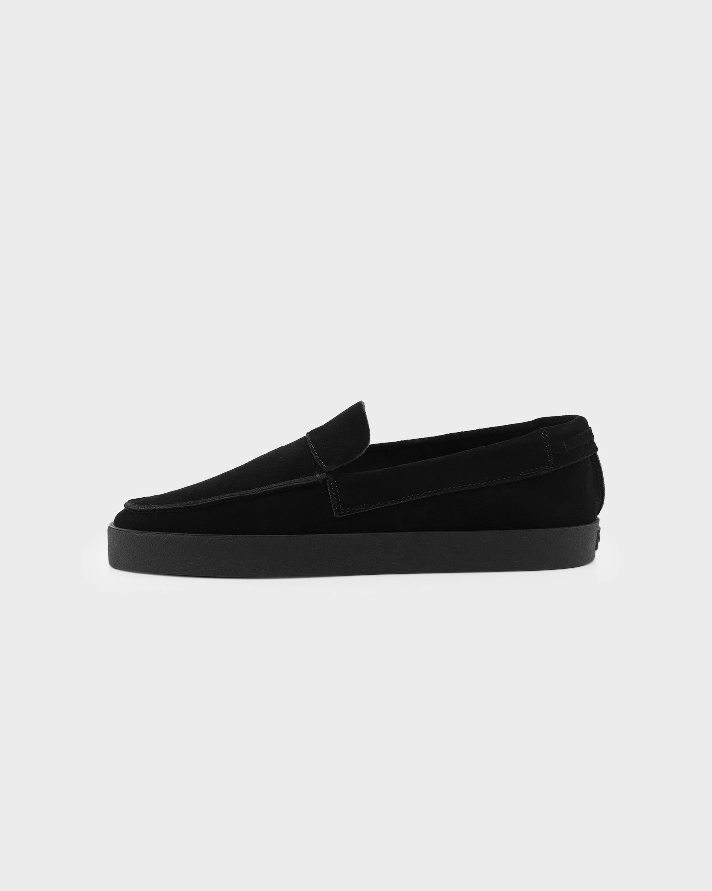 Timeless Chic mid - top Saint Morta Hemisphere Suede Slip On Loafer Black/Black