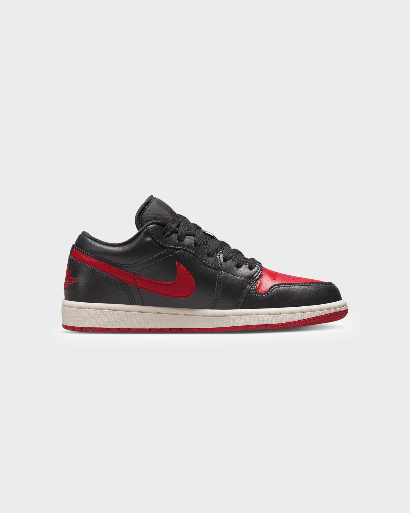 Jordan Women's Air Jordan 1 Low "Bred Sail" Black/Red engraved Ultimate Comfort